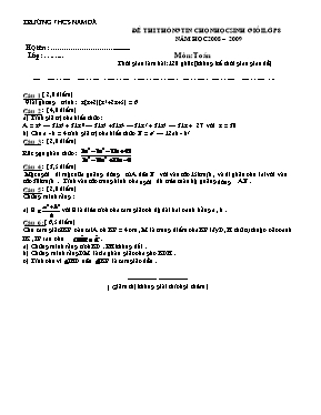 Đề thi thông tin chọn học sinh giỏi lớp 8 năm học 2008  2009 môn Toán